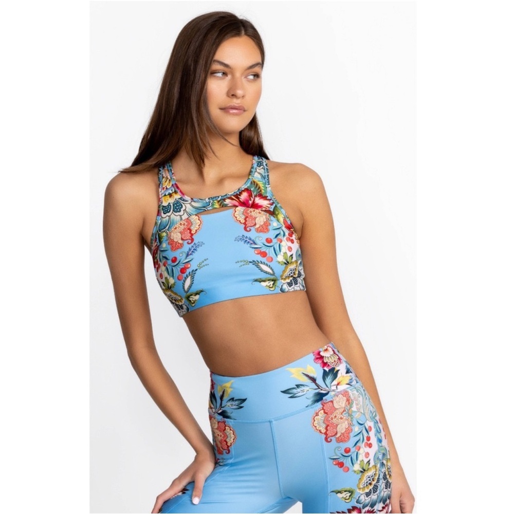 Johnny Was Vibrant Floral Sports Bra